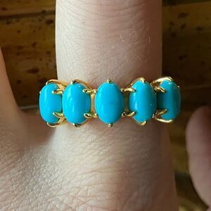 Premium Kingman Turquoise Sterling Silver Ring Size 8